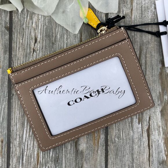 Coach Mini Skinny Id Case With Plaid Print Wallet Bag Purse - Picture 4 of 7